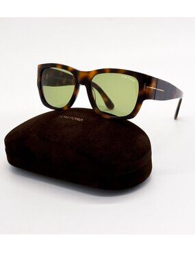 New Tom Ford Stephen TF493 52N Havana Green Sunglasses Authentic
